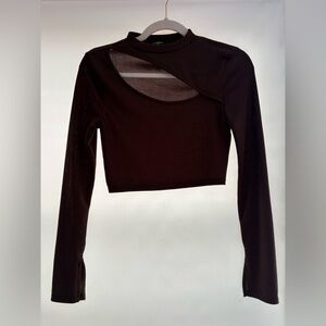 Chic brown Long Sleeve Women's Top